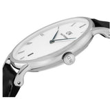  Shop Authentic Daniel Wellington Dapper Sheffield White Dial Black Leather Strap Watch For Women - DW00100096 - Luxxuri