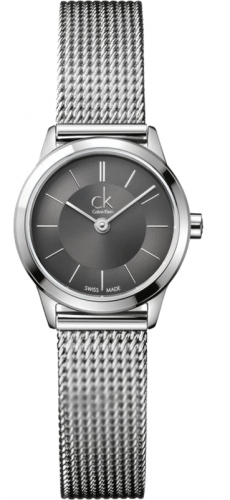  Shop Authentic Calvin Klein Minimal Grey Dial Silver Mesh Bracelet Watch for Women - K3M23124 - Luxxuri