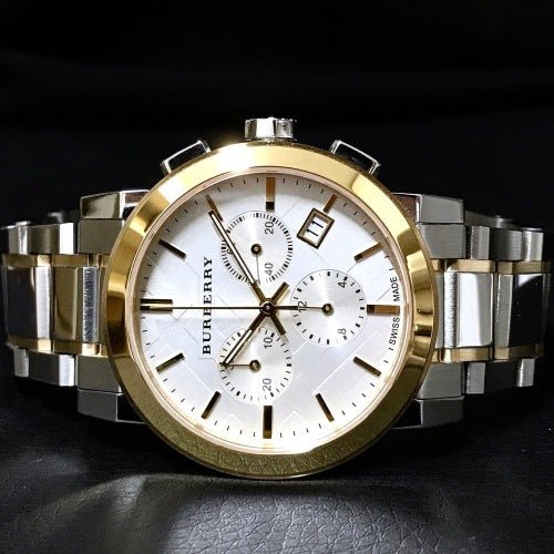  Shop Authentic Burberry The City White Dial Two Tone Steel Strap Watch for Men - BU9751 - Luxxuri