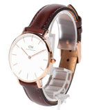  Shop Authentic Daniel Wellington Classic Petite Bristol White Dial Brown Leather Strap Watch For Women - DW00100171 - Luxxuri