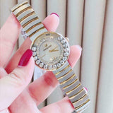  Shop Authentic Swarovski Lovely Crystals Mother of Pearl Dial Two Tone Steel Strap Watch for Women - 1187022 - Luxxuri