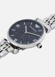  Shop Authentic Emporio Armani Gianni T Bar Dark Blue Dial Silver Stainless Steel Watch For Women - AR11091 - Luxxuri