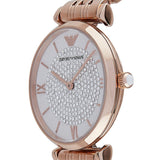  Shop Authentic Emporio Armani T-Bar Gianni Crystal Pave Dial Rose Gold Steel Strap Watch For Women - AR11244 - Luxxuri