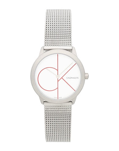  Shop Authentic Calvin Klein Minimal White Dial Silver Mesh Bracelet Watch for Men - K3M51152 - Luxxuri