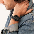 Armani Exchange Cayde Chronograph Black Dial Black Mesh Strap Watch For Men - AX2716