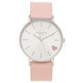 Coach Perry Silver Dial Pink Leather Strap Watch for Women - 14503516