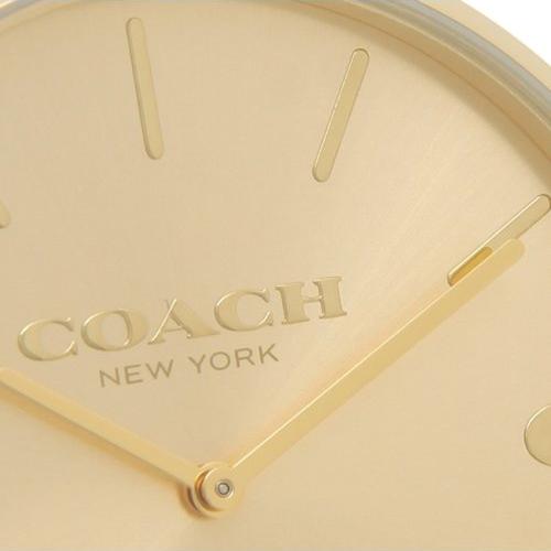 Coach Charles Gold Dial Brown Leather Strap Watch for Women - 14602433