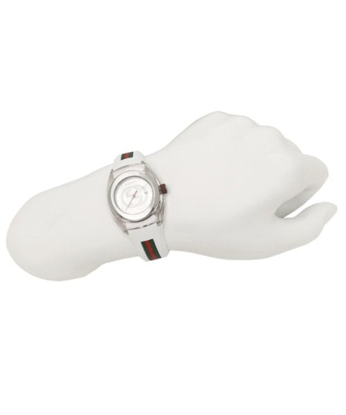  Shop Authentic Gucci Sync Quartz White Dial White Rubber Strap Unisex Watch - YA137302 - Luxxuri
