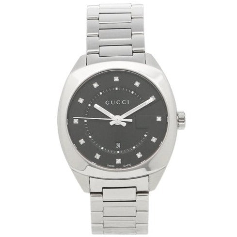  Shop Authentic Gucci GG2570 Diamonds Black Dial Silver Steel Strap Watch For Women - YA142404 - Luxxuri
