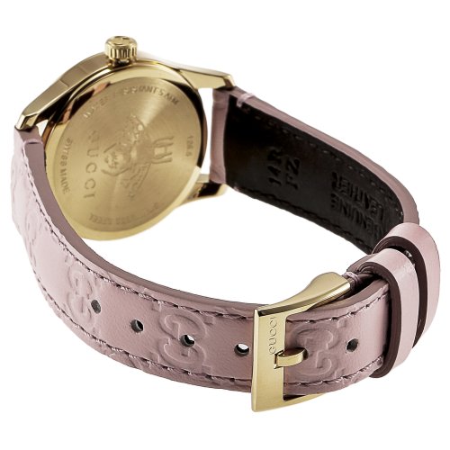  Shop Authentic Gucci G Timeless Quartz Pink Dial Pink Leather Strap Watch For Women - YA1265005 - Luxxuri
