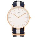  Shop Authentic Daniel Wellington Classic Glasgow White Dial Two Tone NATO Strap Watch For Women - DW00100031 - Luxxuri
