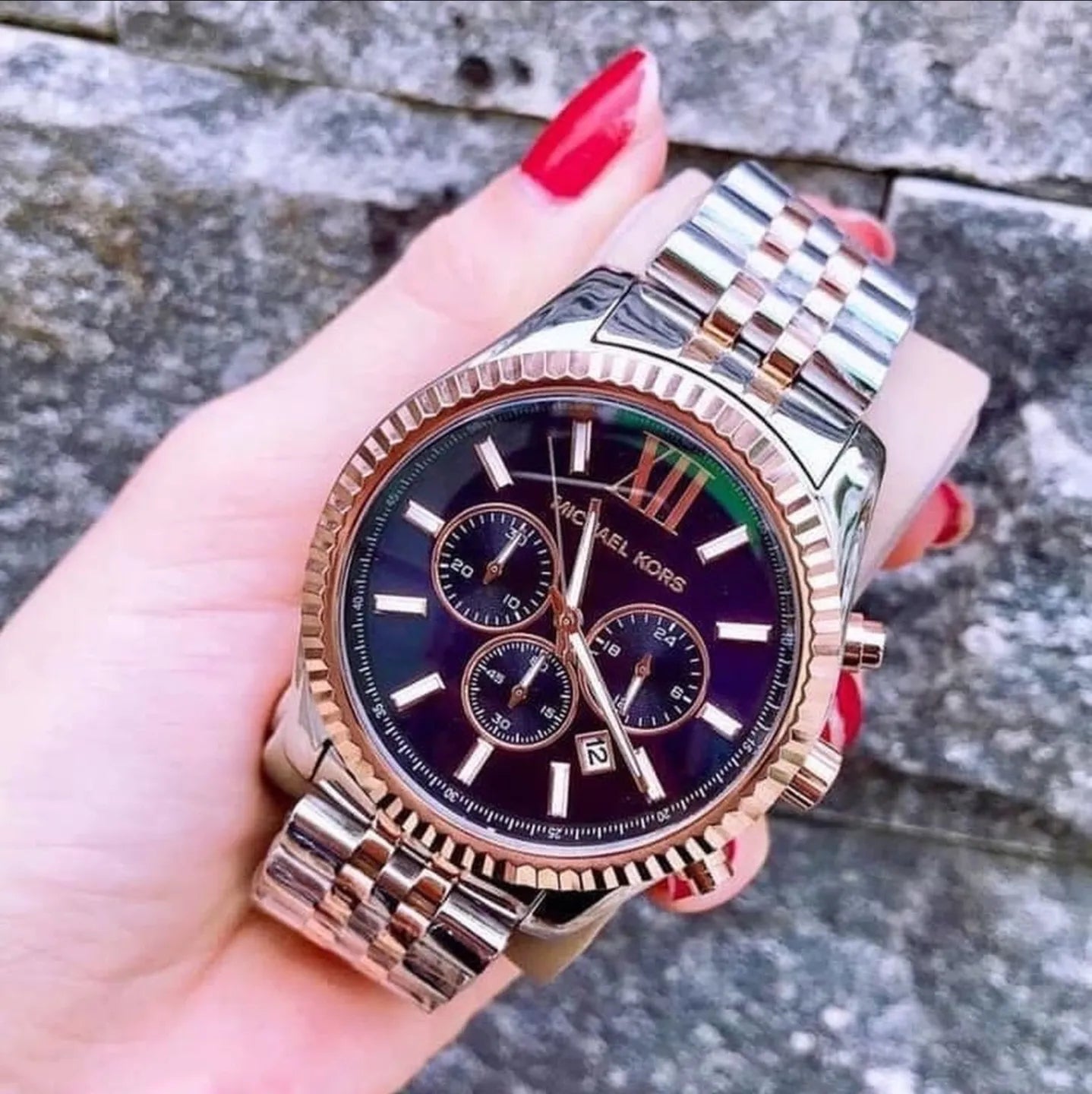  Shop Authentic Michael Kors Lexington Blue Dial Two Tone Steel Strap Watch for Men - MK8412 - Luxxuri