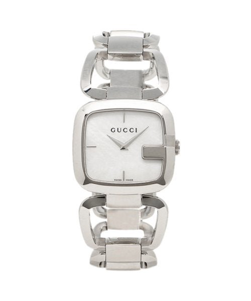  Shop Authentic Gucci G-Class Mother of Pearl Dial Silver Steel Strap Watch For Women - YA125404 - Luxxuri
