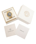  Shop Authentic Versace V-Race Quartz Black Dial Gold Steel Strap Watch For Men - VEBV00519 - Luxxuri