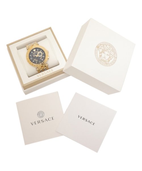  Shop Authentic Versace V-Race Quartz Black Dial Gold Steel Strap Watch For Men - VEBV00519 - Luxxuri