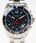Coach Kent Chronograph Blue Dial Silver Steel Strap Watch for Men - 14602555
