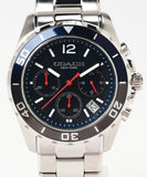 Coach Kent Chronograph Blue Dial Silver Steel Strap Watch for Men - 14602555