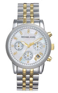  Shop Authentic Michael Kors Ritz Chronograph White Dial Two Tone Steel Strap Watch for Women - MK5057 - Luxxuri