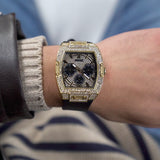  Shop Authentic Guess Phoenix Multifunction Crystals Gold Dial Black Silicone Strap Watch For Men - GW0048G2 - Luxxuri
