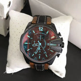  Shop Authentic Diesel Mega Chief Quartz Black Dial Two Tone Leather Strap Watch For Men - DZ4305 - Luxxuri