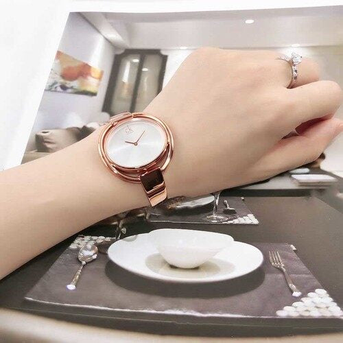  Shop Authentic Calvin Klein Impetuos Silver Dial Rose Gold Steel Strap Watch for Women - K4F2N616 - Luxxuri