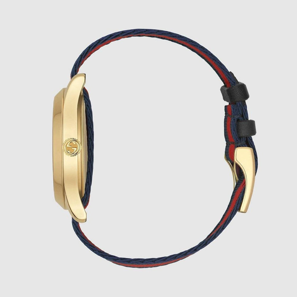  Shop Authentic Gucci G Timeless Bee Red & Blue Dial Red Two Tone Nylon Strap Watch For Men - YA1264061 - Luxxuri