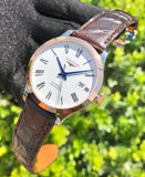  Shop Authentic Longines Record Automatic Stainless Steel 18K Gold Watch for Men - L2.821.5.11.2 - Luxxuri
