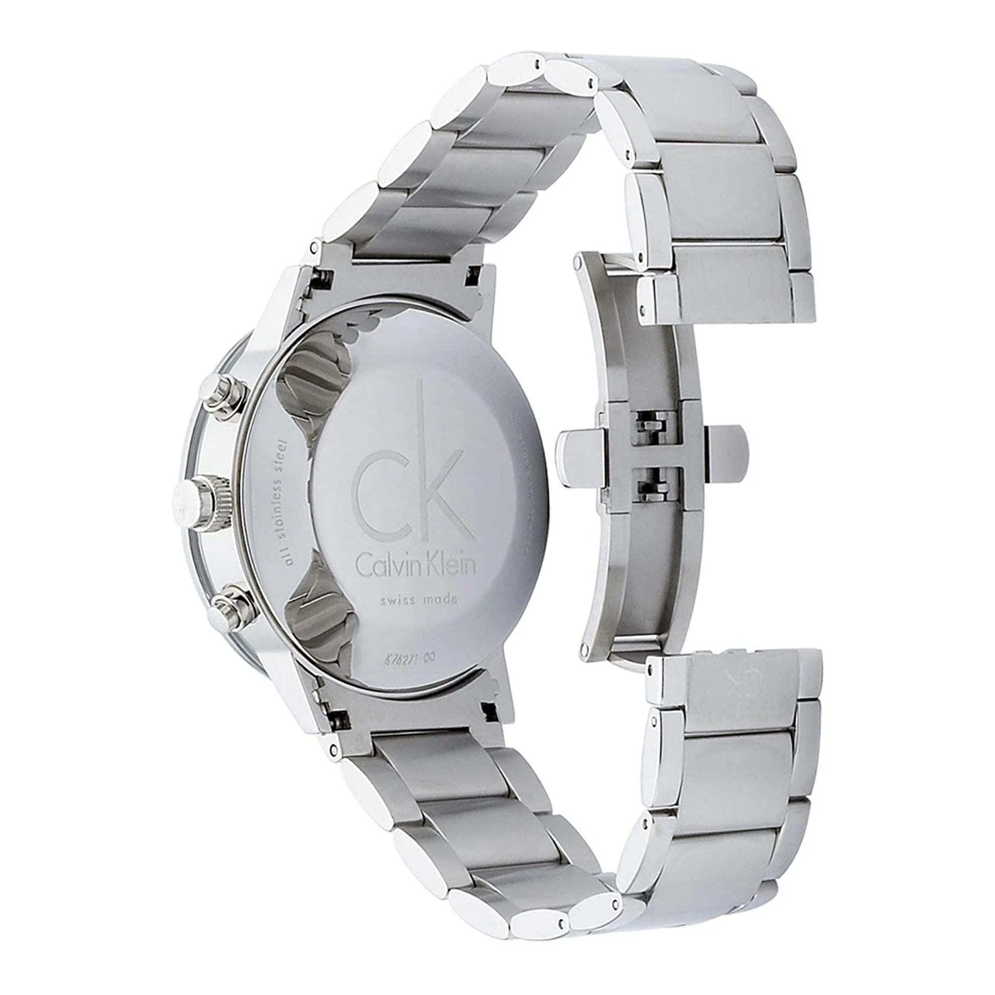  Shop Authentic Calvin Klein Post Minimal Chronograph Black Dial Silver Steel Strap Watch for Men - K7627161 - Luxxuri