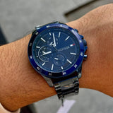  Shop Authentic Tommy Hilfiger Bank Quartz Blue Dial Blue Steel Strap Watch for Men - 1791720 - Luxxuri