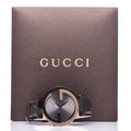  Shop Authentic Gucci Interlocking G 18K Gold Black Dial Brown Leather Strap Watch For Women - YA133304 - Luxxuri