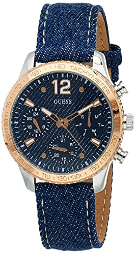  Shop Authentic Guess Marina Chronograph Blue Dial Blue Denim Strap Watch For Women - W1057L1 - Luxxuri