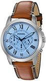  Shop Authentic Fossil Grant Chronograph Blue Dial Brown Leather Strap Watch for Men - FS5184 - Luxxuri