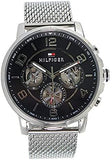  Shop Authentic Tommy Hilfiger Chronograph Black Dial Silver Mesh Bracelet Watch for Men - 1791292 - Luxxuri