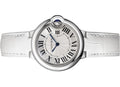  Shop Authentic Cartier Ballon Bleu De Cartier Silver Dial White Leather Strap Watch for Women - W6920086 - Luxxuri