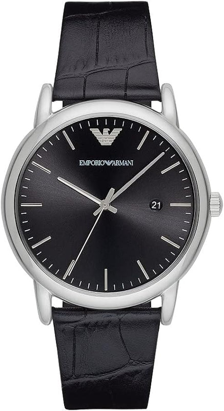  Shop Authentic Emporio Armani Luigi Quartz Black Dial Black Leather Strap Watch For Men - AR2500 - Luxxuri
