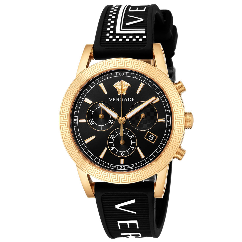  Shop Authentic Versace Sports Tech Chronograph Black Dial Black Rubber Strap Watch for Men - VELT00119 - Luxxuri