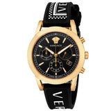  Shop Authentic Versace Sports Tech Chronograph Black Dial Black Rubber Strap Watch for Men - VELT00119 - Luxxuri