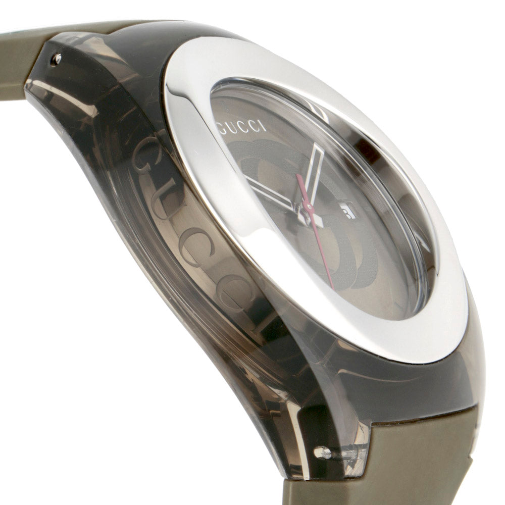  Shop Authentic Gucci Sync XXL Quartz Brown Dial Brown Leather Strap Watch For Men - YA137106 - Luxxuri