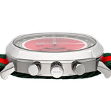  Shop Authentic Gucci Grip Quartz Chronograph Red Dial Two Tone NATO Strap Watch for Men - YA157304 - Luxxuri