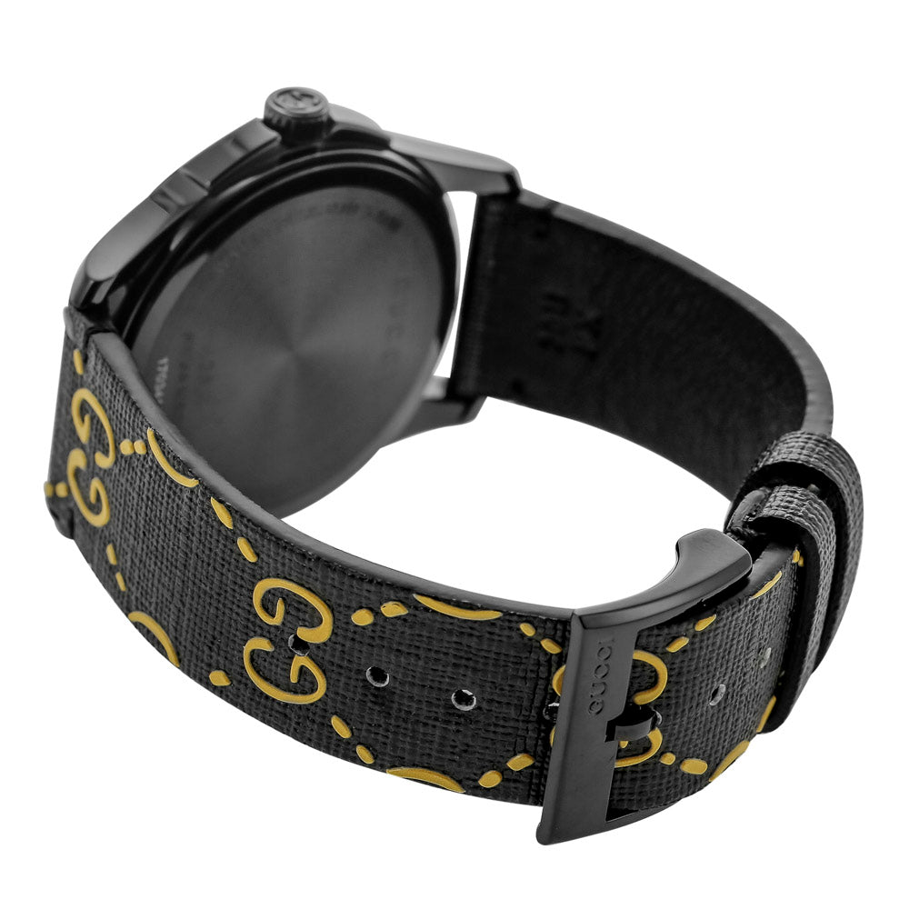  Shop Authentic Gucci G Timeless Ghost Black Dial Black Leather Strap Watch For Men - YA1264019 - Luxxuri