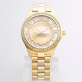 Marc Jacobs Henry Transparent Gold Dial Gold Steel Strap Watch for Women - MBM3338