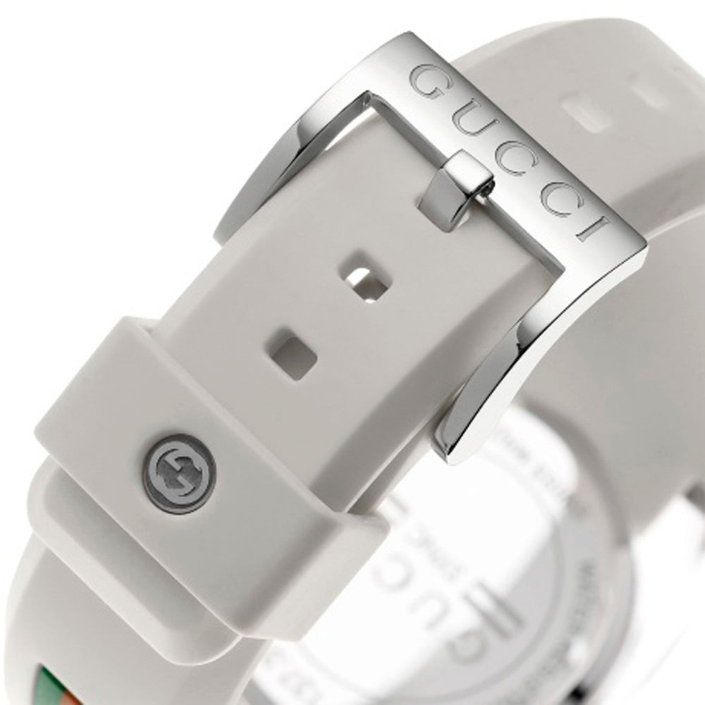  Shop Authentic Gucci Sync Quartz White Dial White Rubber Strap Unisex Watch - YA137302 - Luxxuri