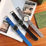  Shop Authentic Gucci G Timeless Quartz White Dial Grey NATO Strap Watch For Women - YA1264184 - Luxxuri