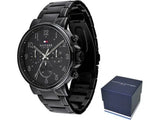  Shop Authentic Tommy Hilfiger Daniel Black Dial Black Steel Strap Watch for Men - 1710383 - Luxxuri