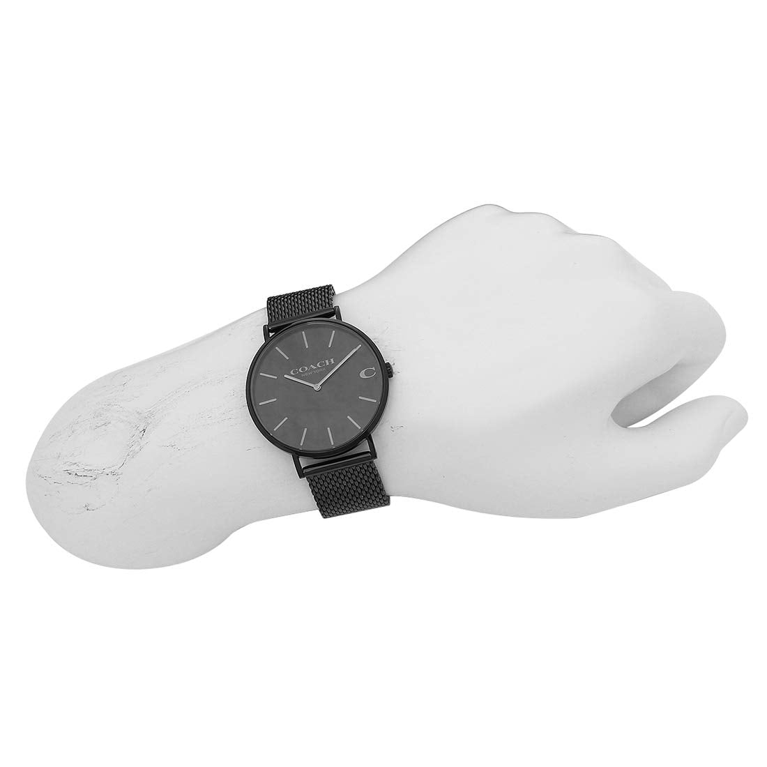 Coach Charles Black Dial Black Mesh Bracelet Watch for Men - 14602148