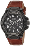  Shop Authentic Guess Rigor Analog Black Dial Brown Leather Strap Watch For Men - W0040G8 - Luxxuri