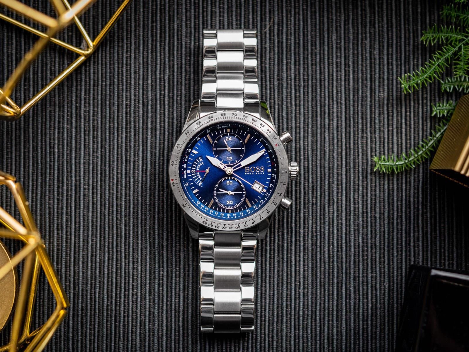  Shop Authentic Hugo Boss Pilot Blue Dial Silver Steel Strap Watch for Men - 1513850 - Luxxuri