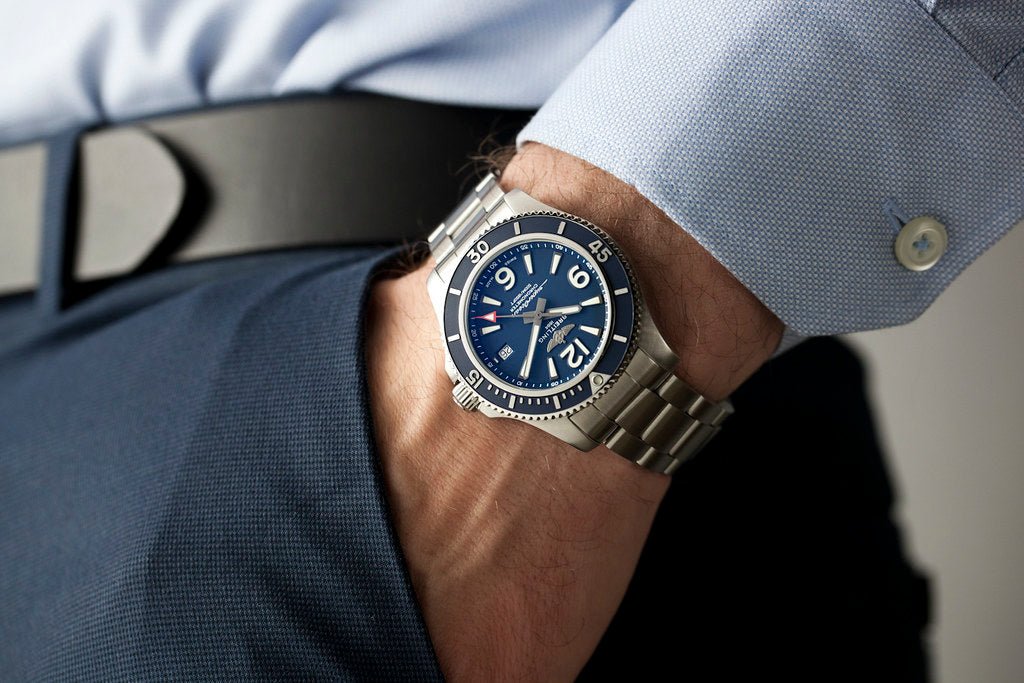  Shop Authentic Breitling Superocean Automatic 42mm Blue Dial Silver Steel Strap Watch for Men - A17366D81C1A1 - Luxxuri