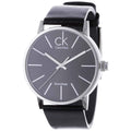  Shop Authentic Calvin Klein Minimal Black Dial Black Leather Strap Watch for Men - K7621107 - Luxxuri