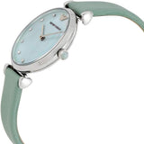  Shop Authentic Emporio Armani Gianni T Bar Mother Of Pearl Blue Dial Blue Leather Strap Watch For Women - AR1959 - Luxxuri